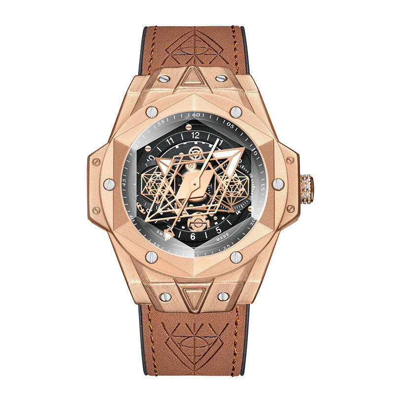 Explosive Fashion Tattoo Men's Quartz Watch Waterproof Silicone Band
