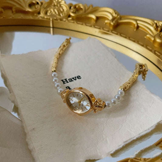 Let Luksus Perle Armbåndsur Dame Kunst Niche Højkvalitets Simpelt
