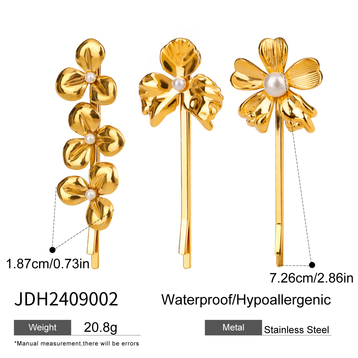 Lady's Flower Simple Titanium Steel Barrettes Suit