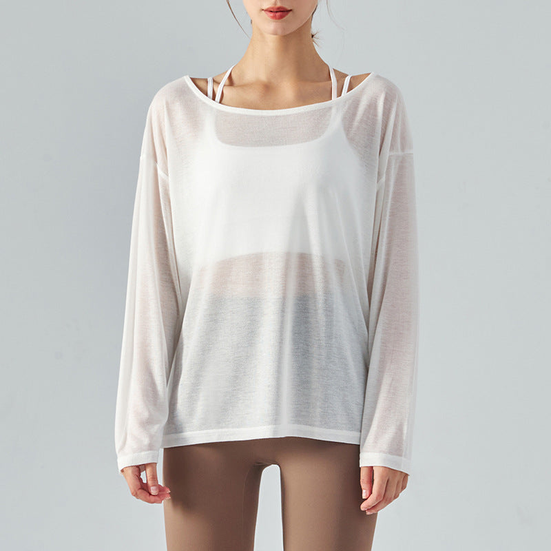 Yoga Yoga Clothes Women's Loose Long Sleeve Lightweight Quick-drying Sports Workout Blouse
