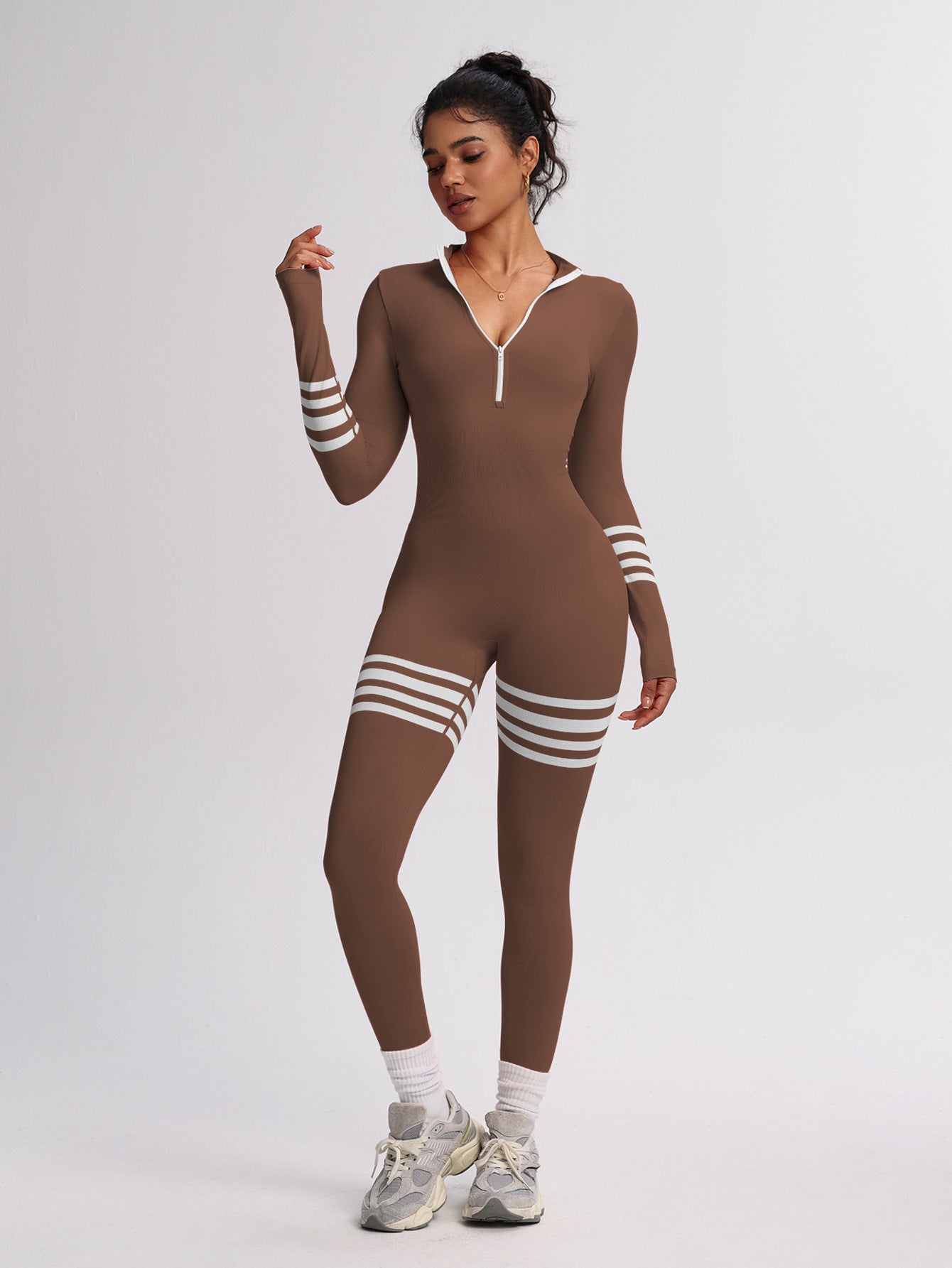 Womens Outdoor Long-sleeve One-piece Pants For Sports And Fitness