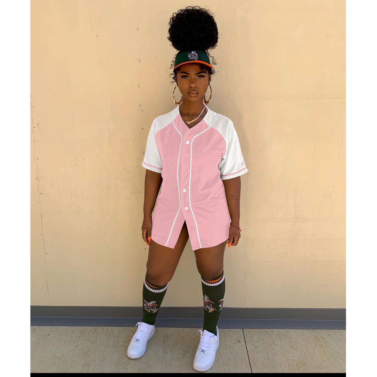 Women's Summer Patchwork Button Short Sleeve T-Shirt Sports Casual Jacket