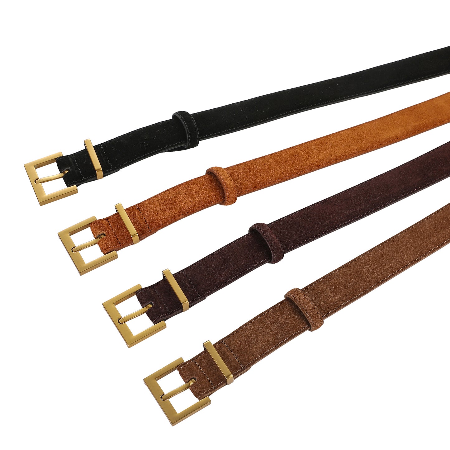 Ladies' Pin Buckle Belt Leather With Dress Coat