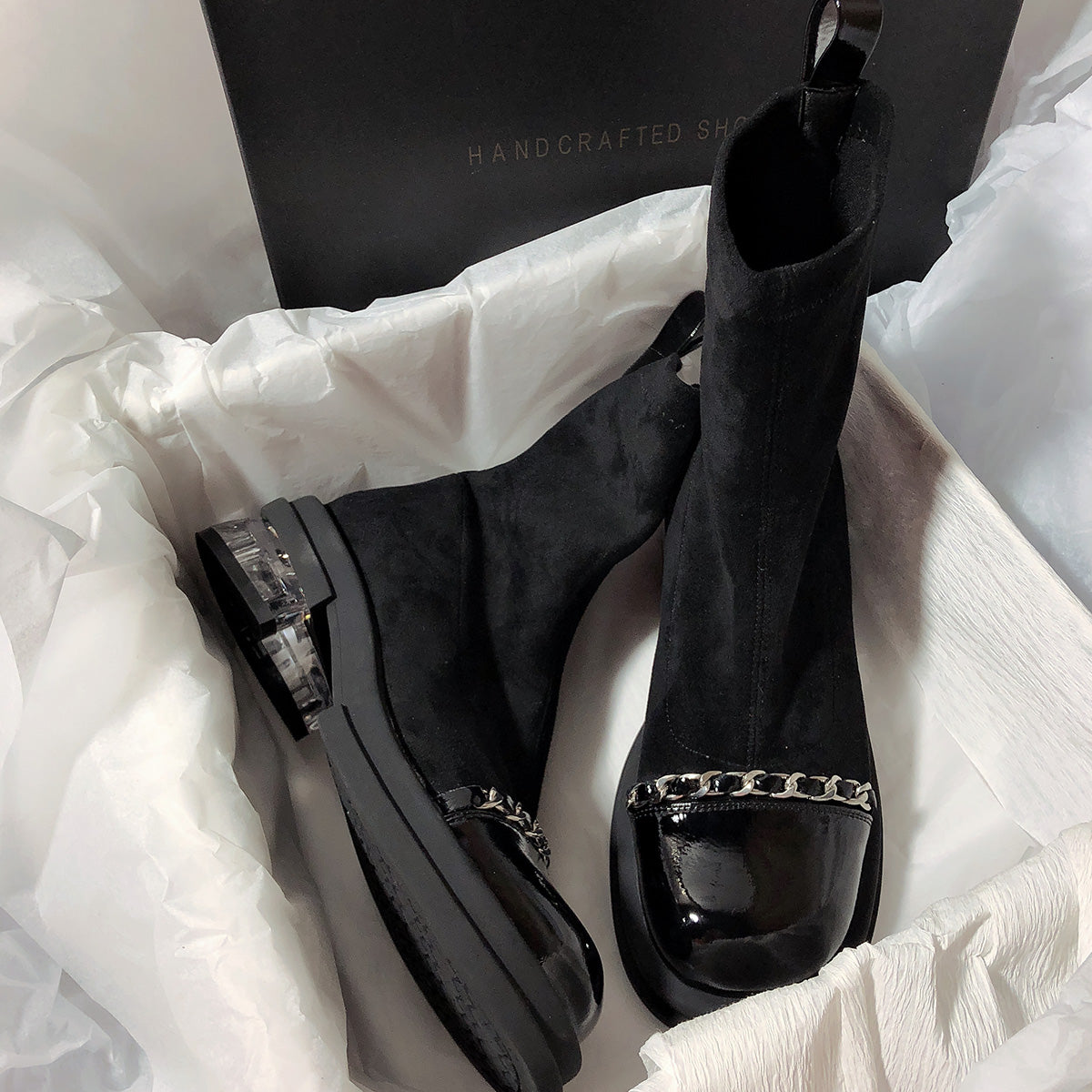 Women's Crystal Heel Skinny Casual Ankle Boots
