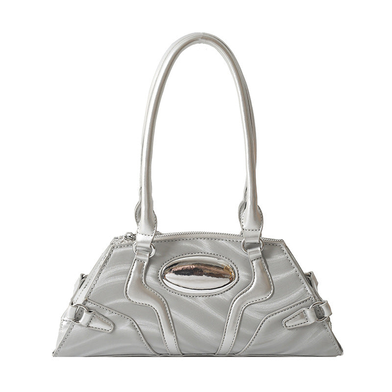 Glossy Metallic Fashion Belt Decorative Shoulder Bag