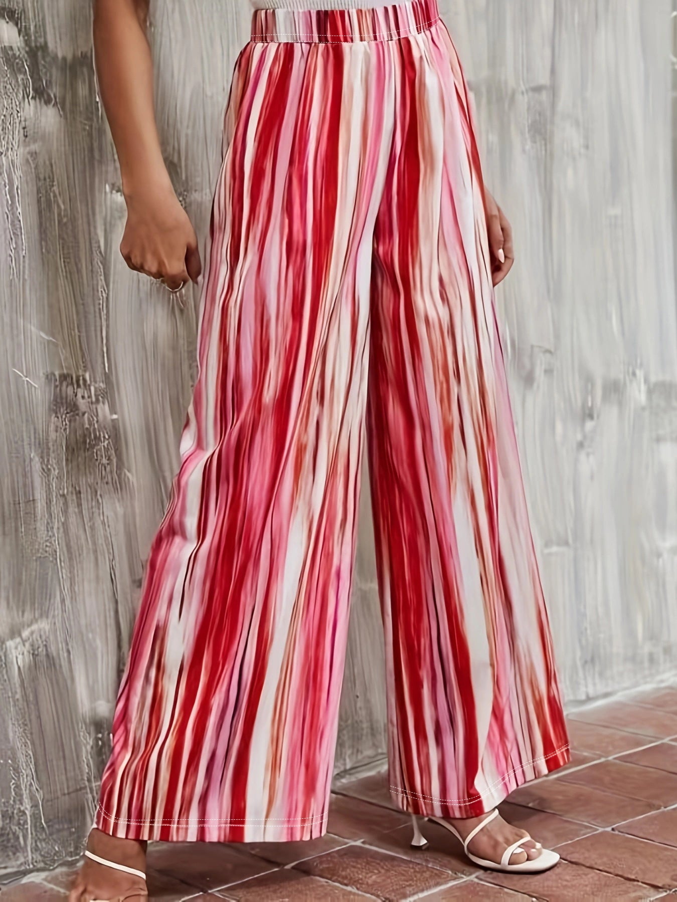 Women's Fashion Loose Casual Printed Straight Sports Trousers
