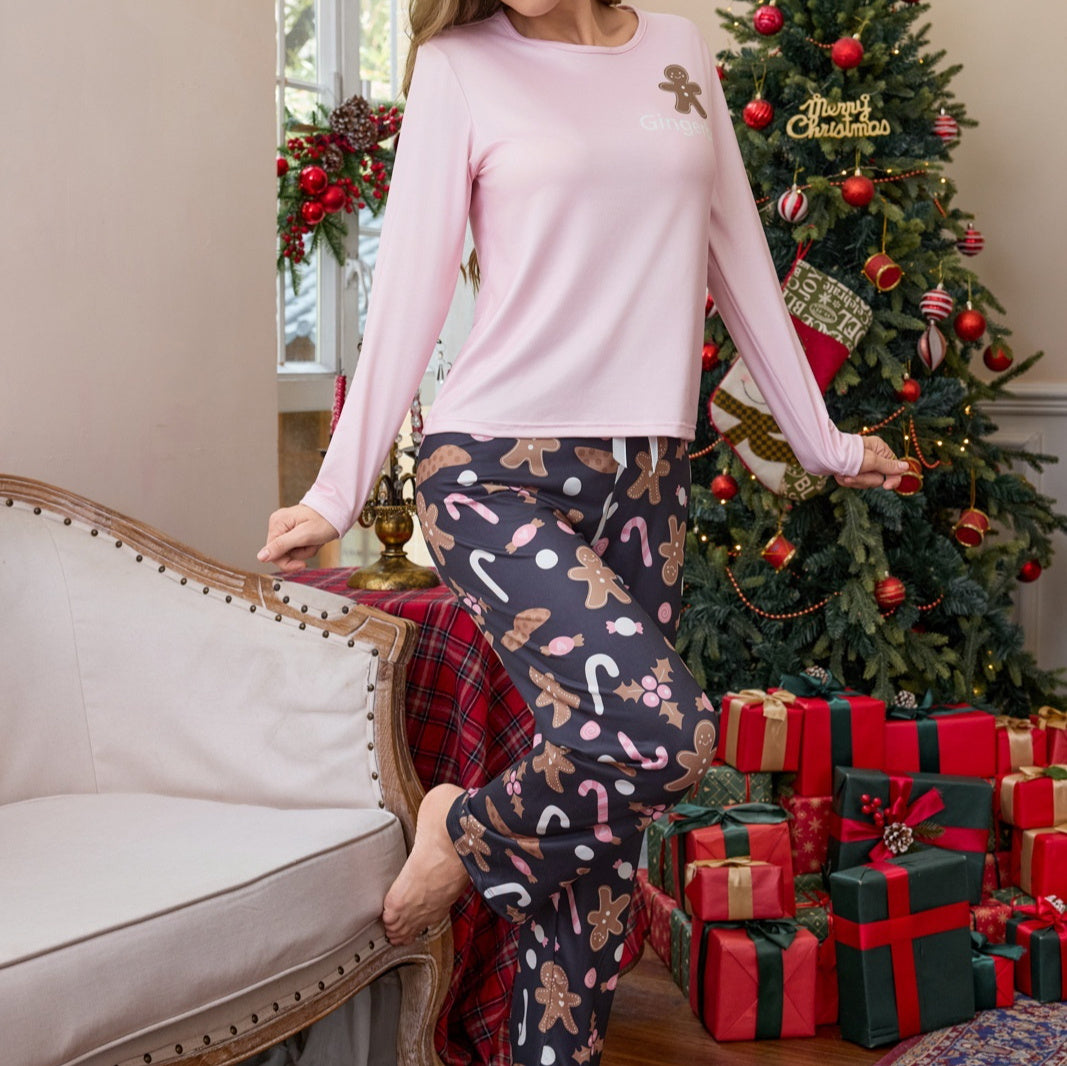 Dame nytårs-pyjamas modetrend afslappet langærmet buksedragt
