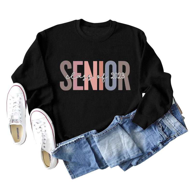Female Lettering Fashion Loose Casual Long Sleeve Sweater