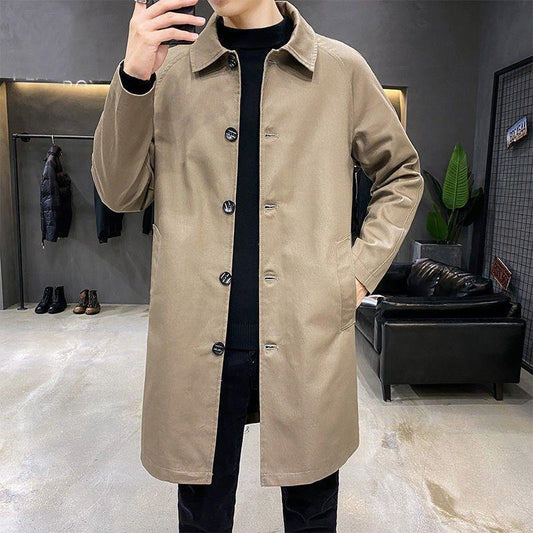 Men's Mid-length Loose Skin Trench Casual Thin Coat