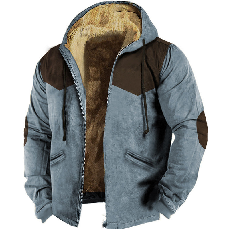 Printed Hood Lining Cotton-padded Jacket