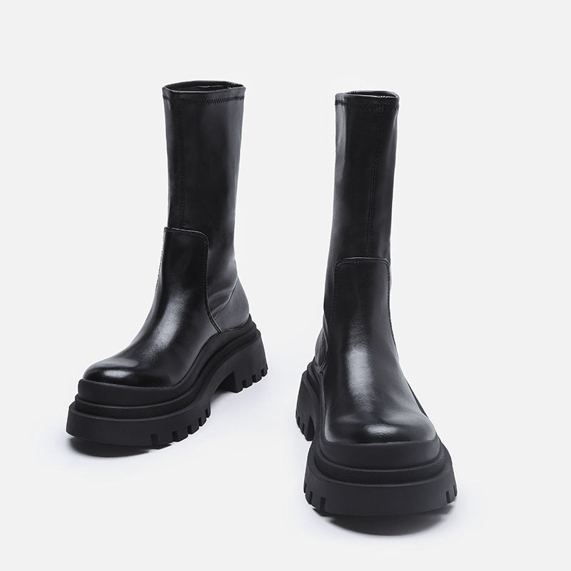 Women's English Small Platform Martin Boots