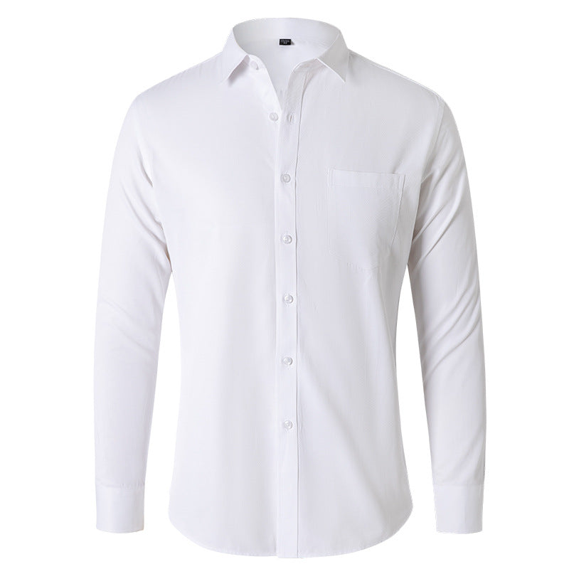 Solid Color Long Sleeve Men's Shirt Black Casual New Fashion