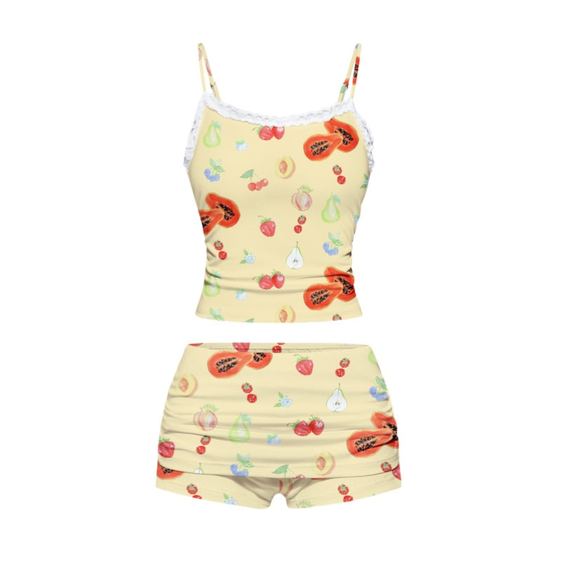 Womens Floral  Slim-Fit Camisole With Straps