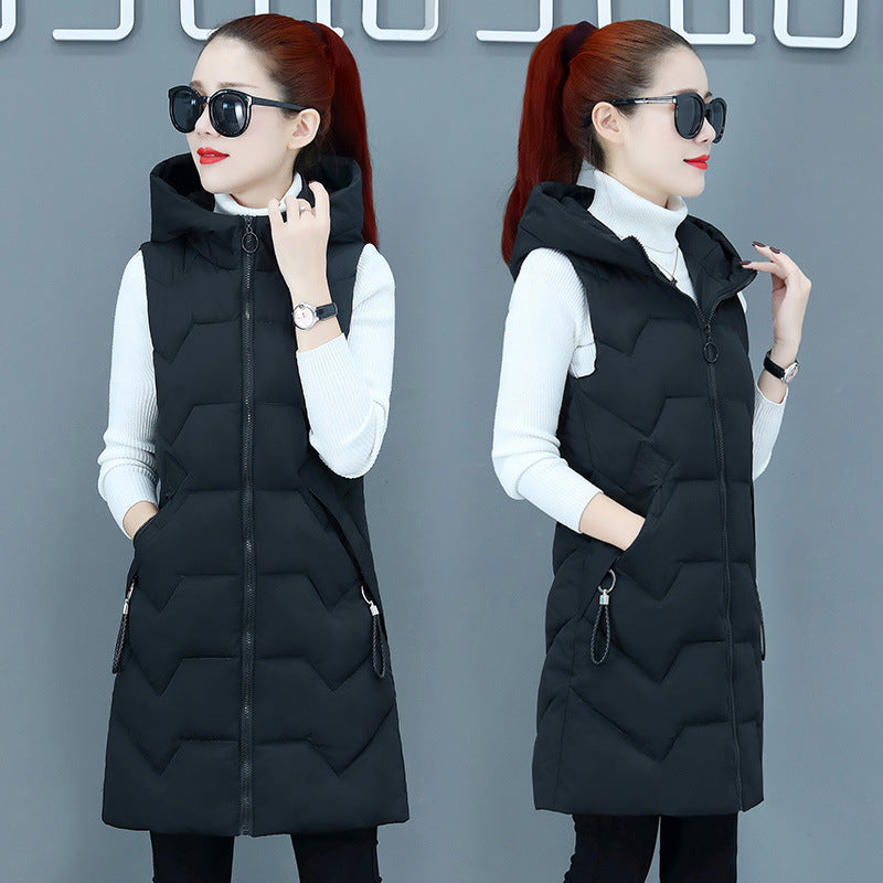 Down Cotton Vest Women's Mid-length Plus Size Coat