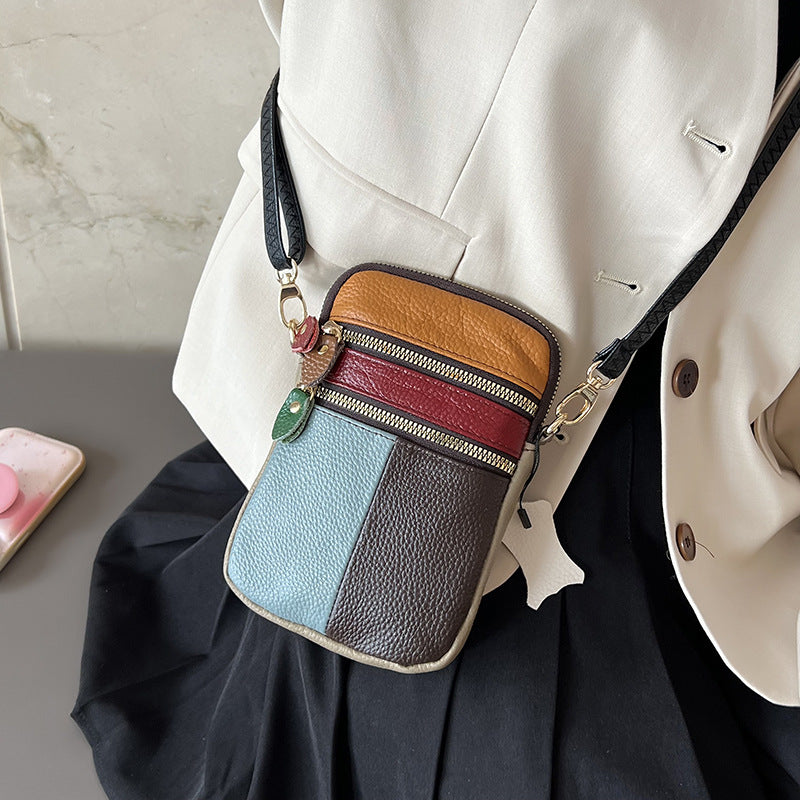 First Layer Leather Phone Bag Female