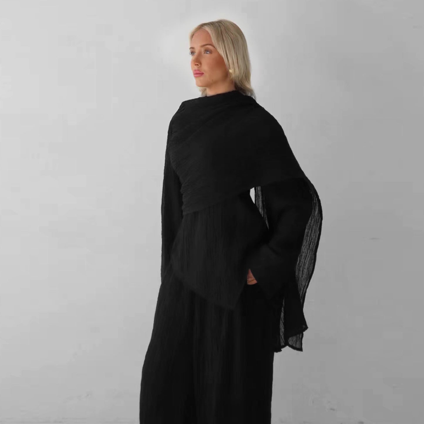 Solid-color Top And Pants Two-piece Set For Women