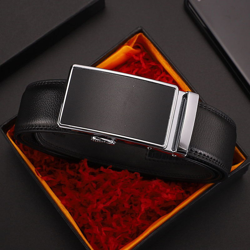 Men's Leather Belt With Automatic Buckle