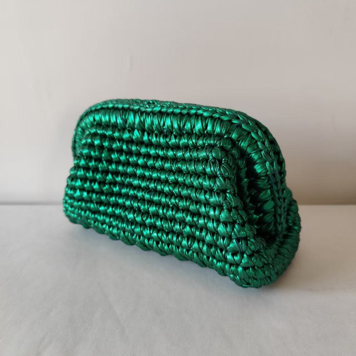 Handwoven Vibrant Metallic Thread Multi-Color Stylish Clutch Bag