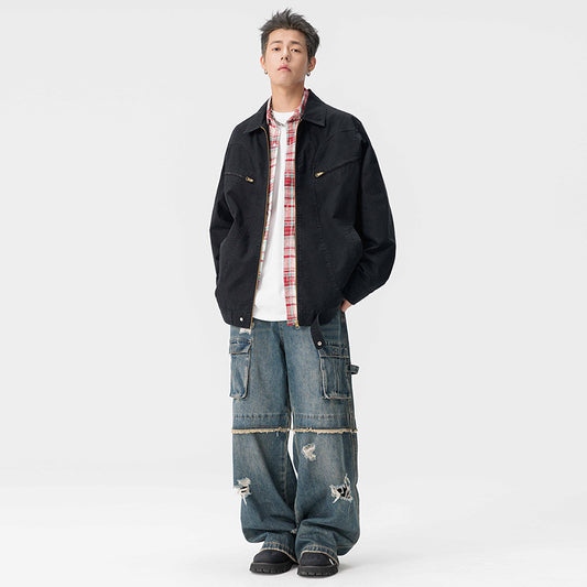 Fashion Casual Handsome Men's Pure Cotton Coat