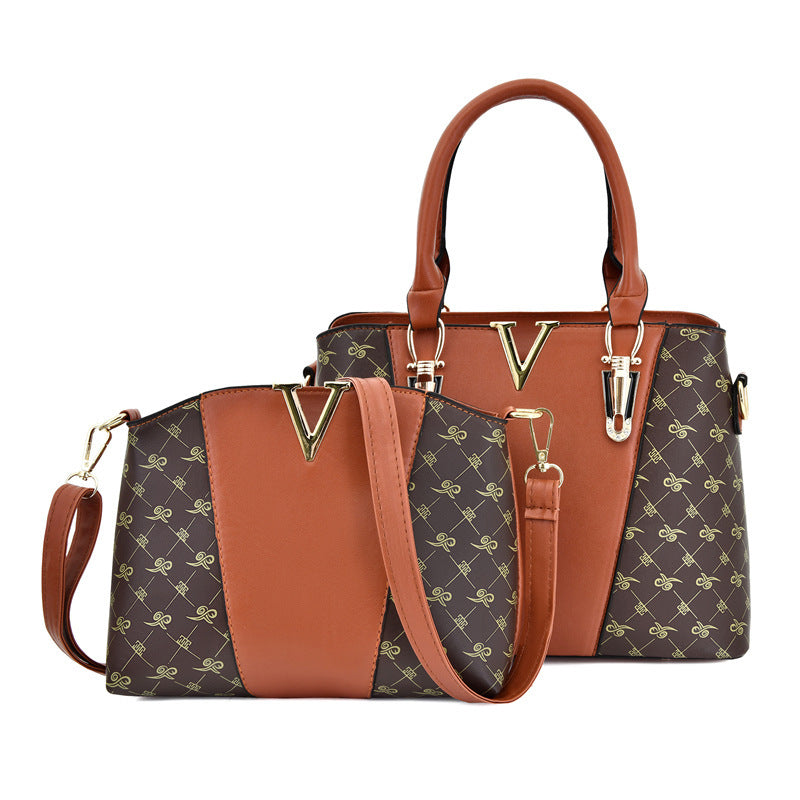 Fashion Handbag Hit Color Printing One Shoulder Messenger Bag