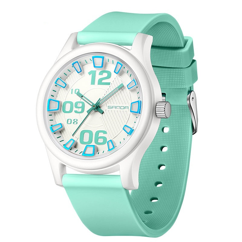 Color-blocking Waterproof Silicone Strap Kids' Quartz Watch