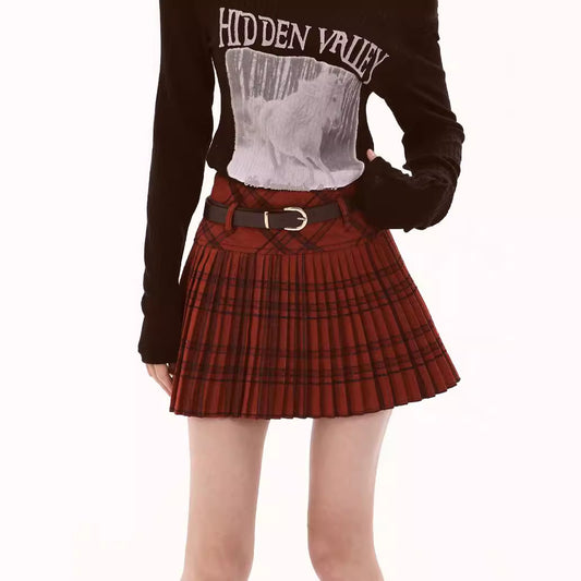 High Waist Slimming Sports Culottes College Classic Style Short Skirt