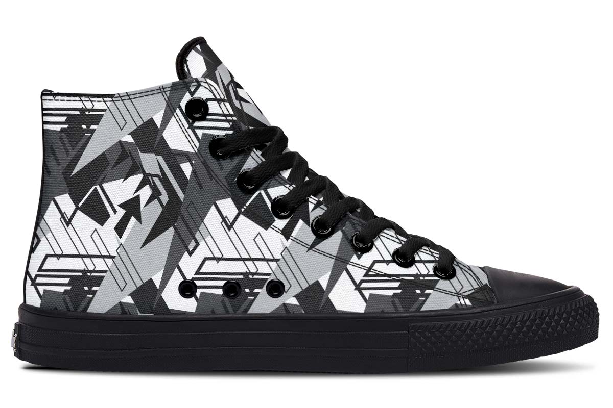 Men's And Women's Fashion Color Printing High-top Canvas Shoes