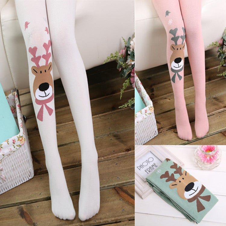 Knitted Padded Fawn Girls Leggings