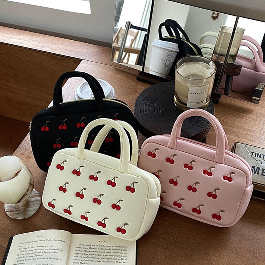 New Embroidered Cherry Cosmetic Bag Gift