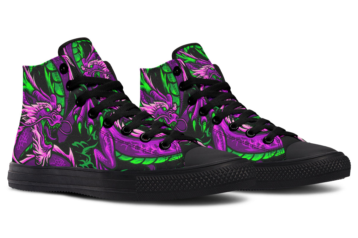 Men's And Women's Fashion Color Printing High-top Canvas Shoes