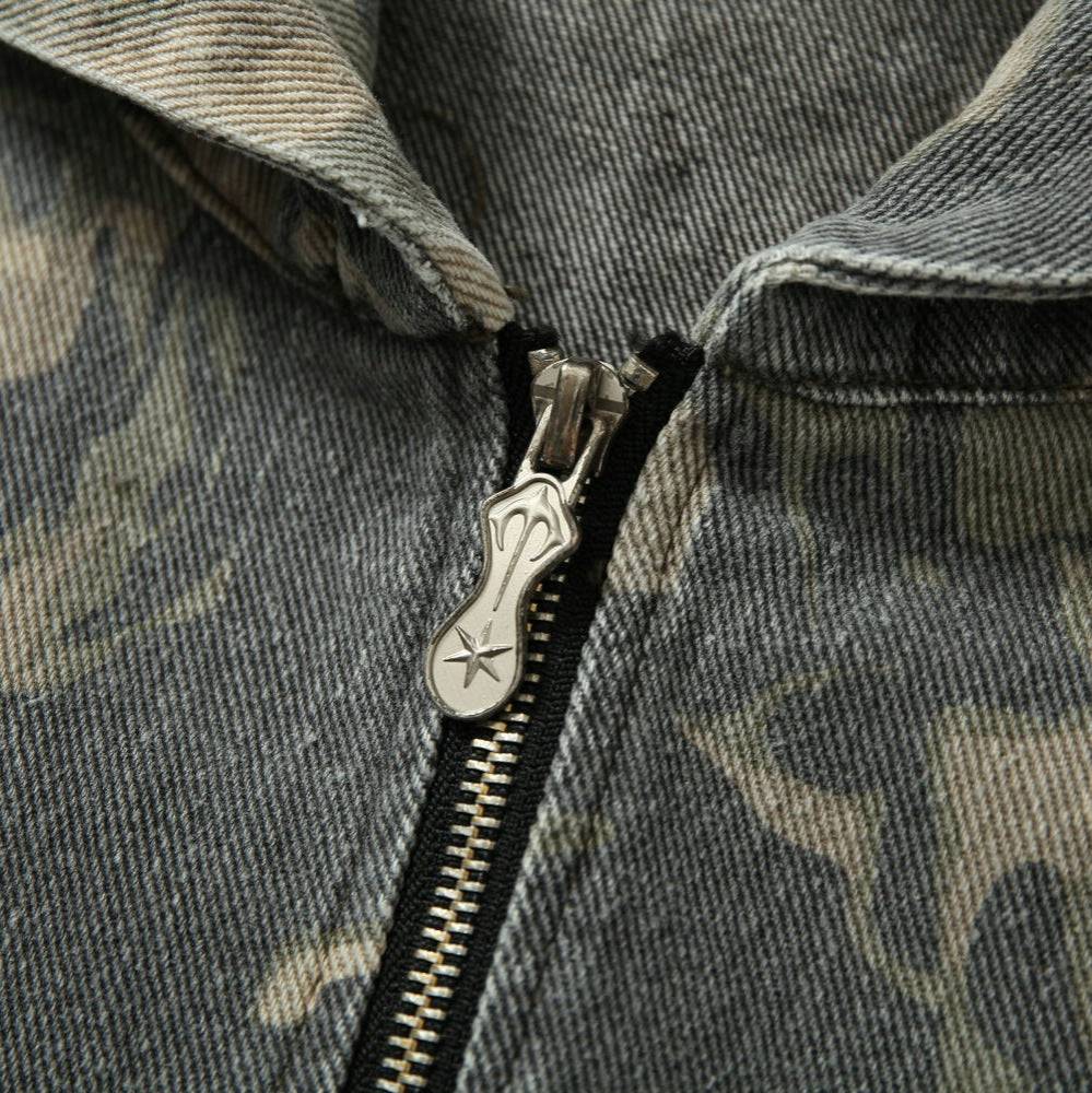 Retro Patchwork-sense Graffiti Camouflage Jacket Coat