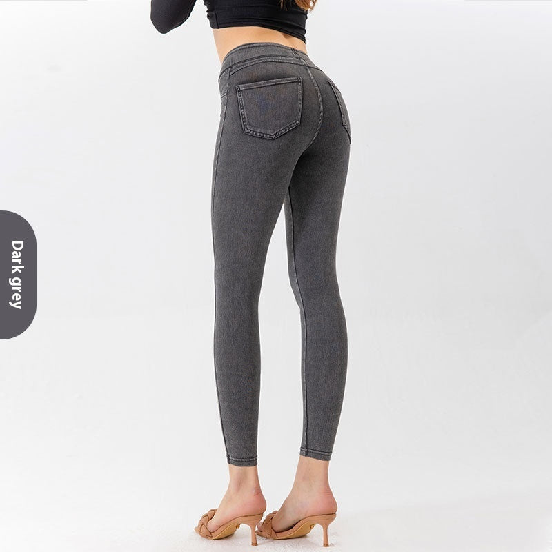 Europæiske Og Amerikanske Nye Højtaljede Yoga Jeans Til Kvinder