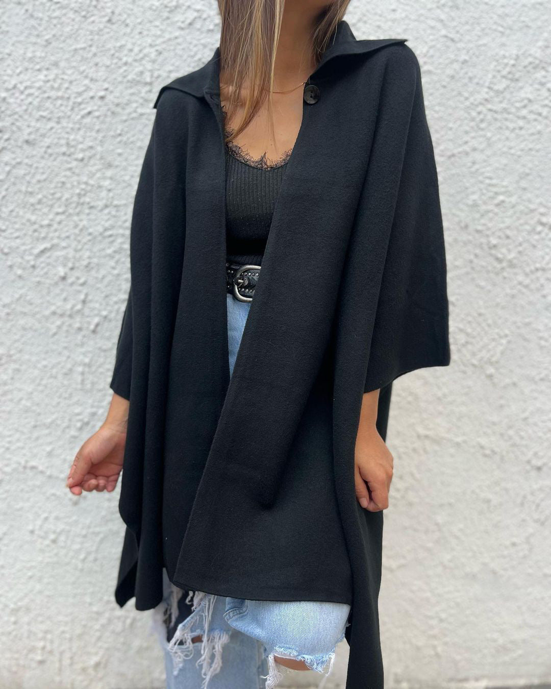 Løs Trenchcoat til Kvinder med Én Knap