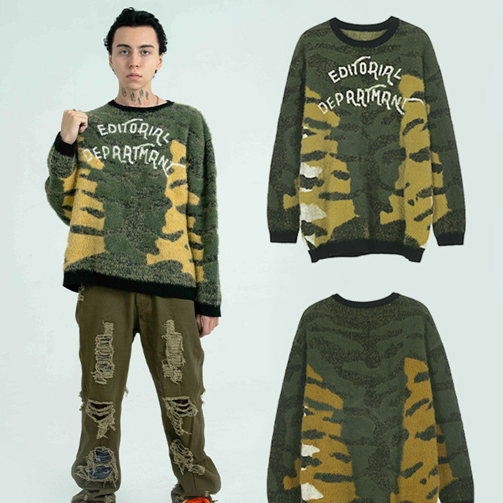 Herre Rundhals Løs Street Trend Sweater