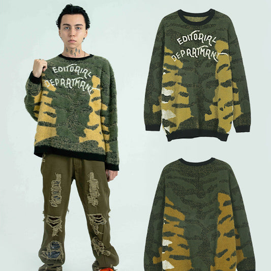 Herre Rundhals Løs Street Trend Sweater