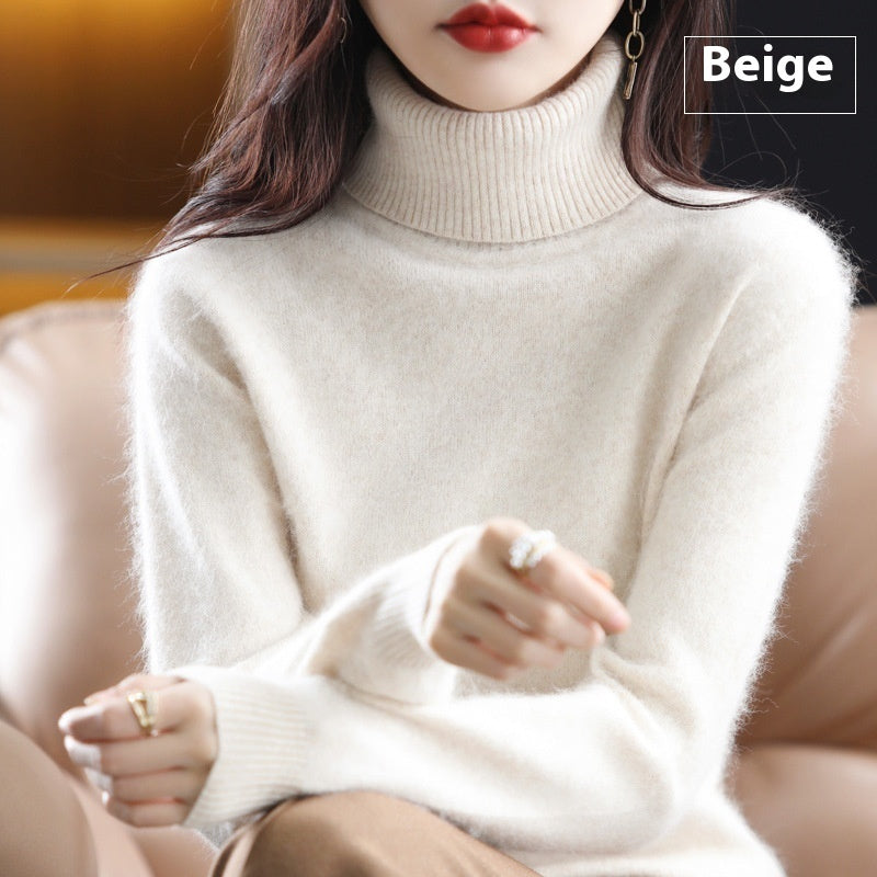 High Neck Inner Wear Loose Cashmere Knitted Bottoming Shirt