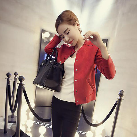 Solid Color Long-sleeved Stand-collar Slim Fit Plus Size Fringed Jacket