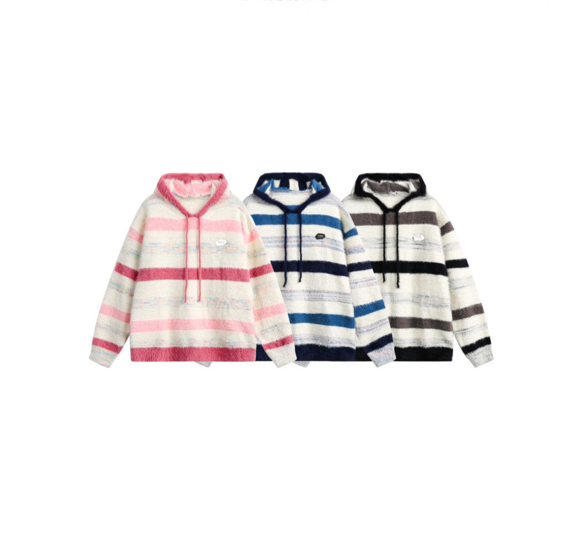 Idle Style Striped Hooded Sweater For Women