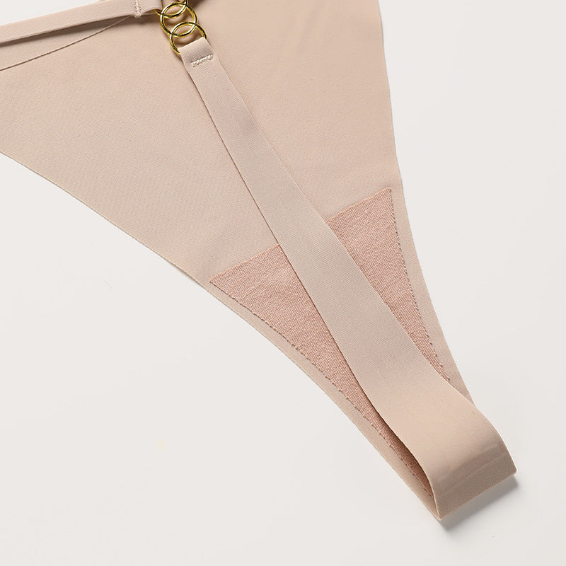 Women's Fashion Solid Color Spaghetti Strap Ring Buckle T Pants