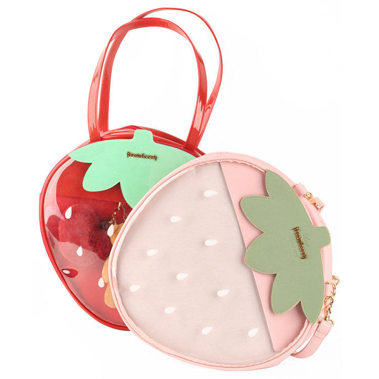 Soft-girl Strawberry Transparent Bag Lolita Single-shoulder Design