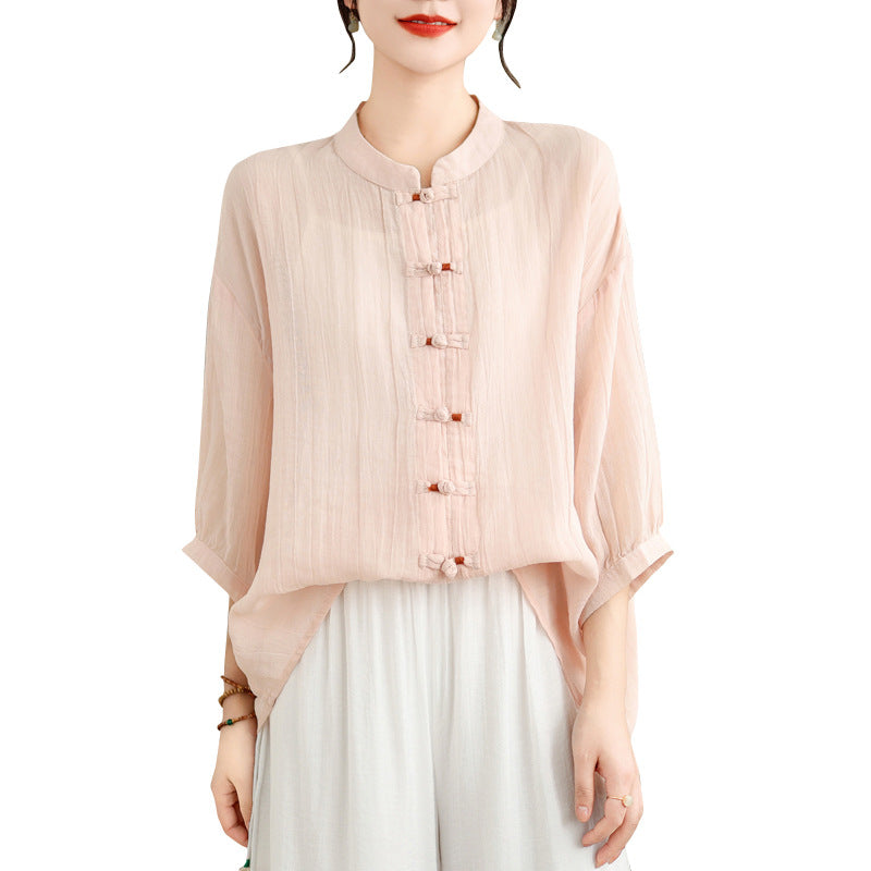 Real Shot Improved New Chinese Style Open Shirt