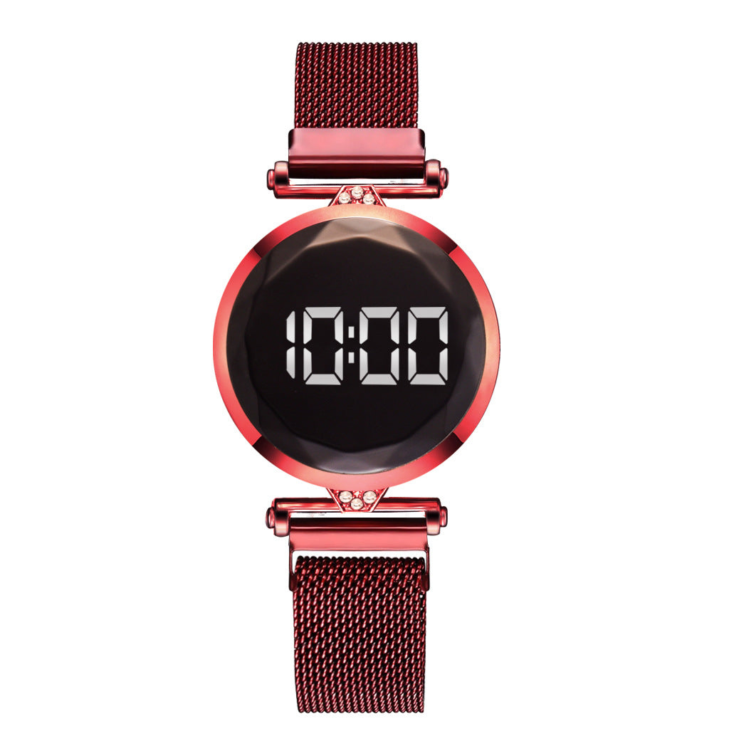Magnetite Alloy Mesh Belt LED Sports Electronic Watch