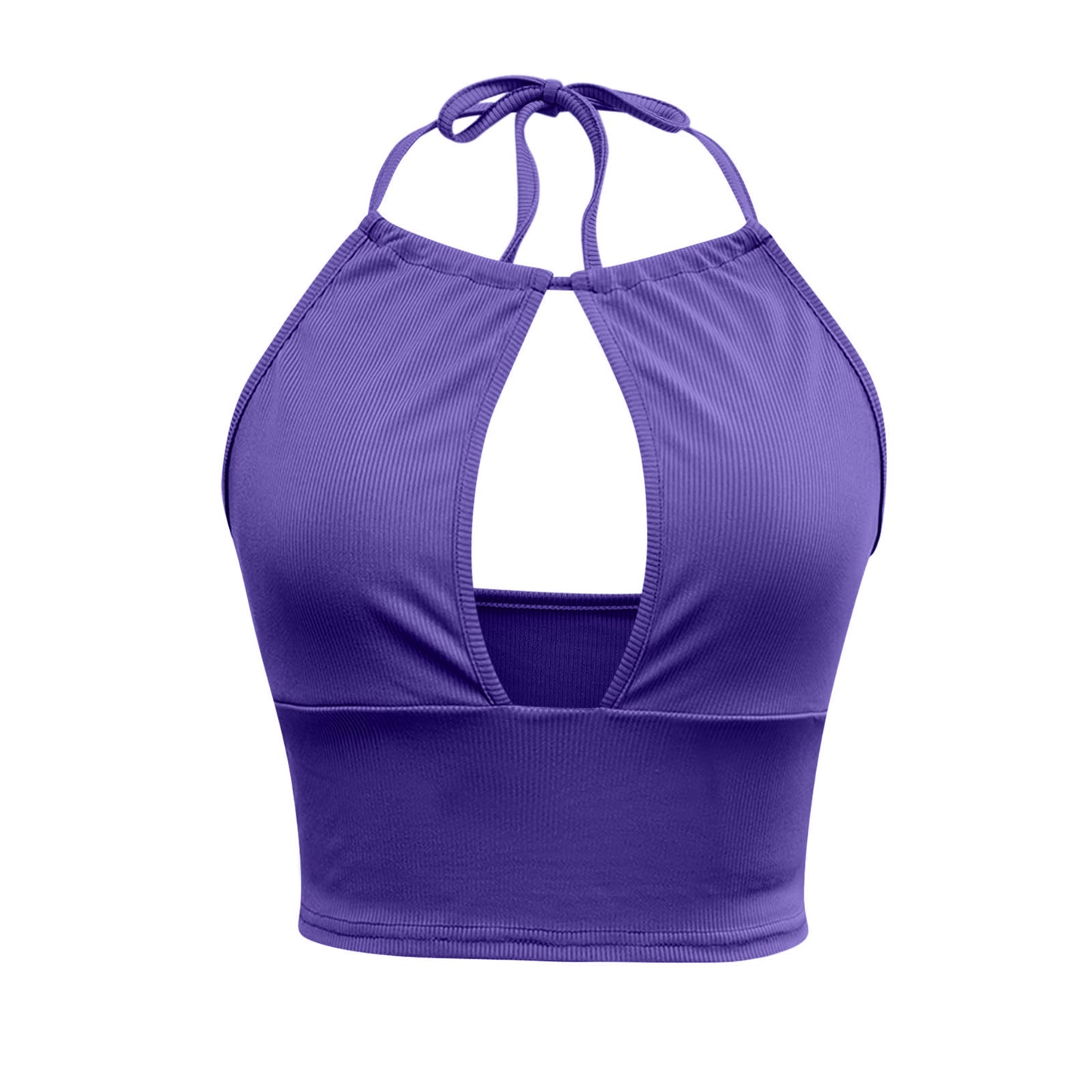 Classic Vacation Style Swimsuit Halter Spaghetti Straps Tube Top Padded