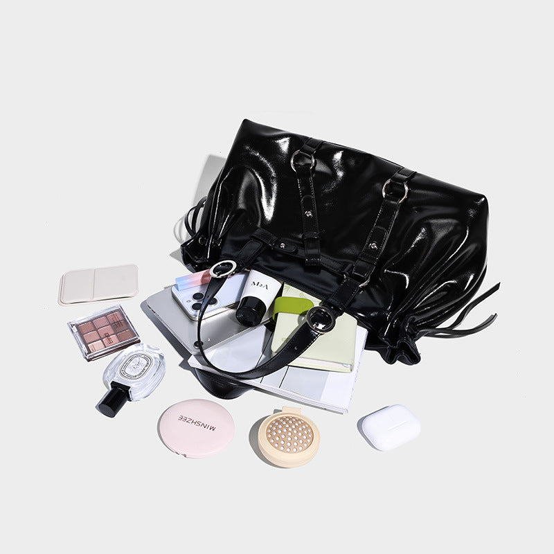 Versatile Oil Wax Leather Commuter ShoulderCrossbody Bag