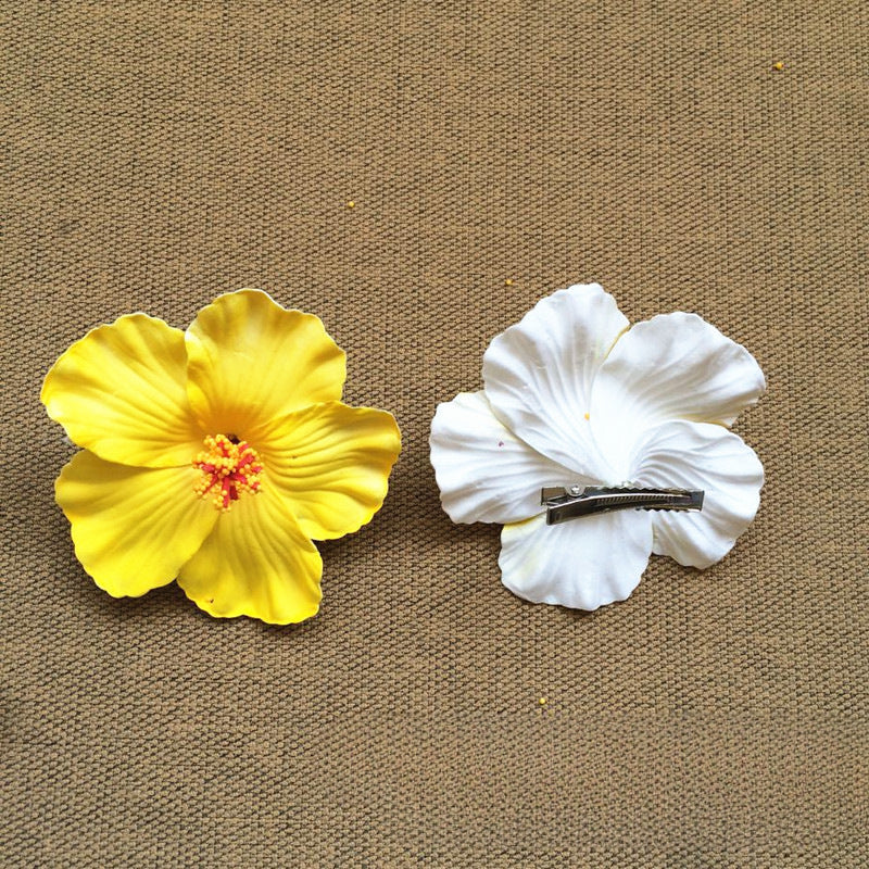 Sweet Seaside Beach Degree Hibiscus Rosa-sinensis Flowers Hairpin Side Clip