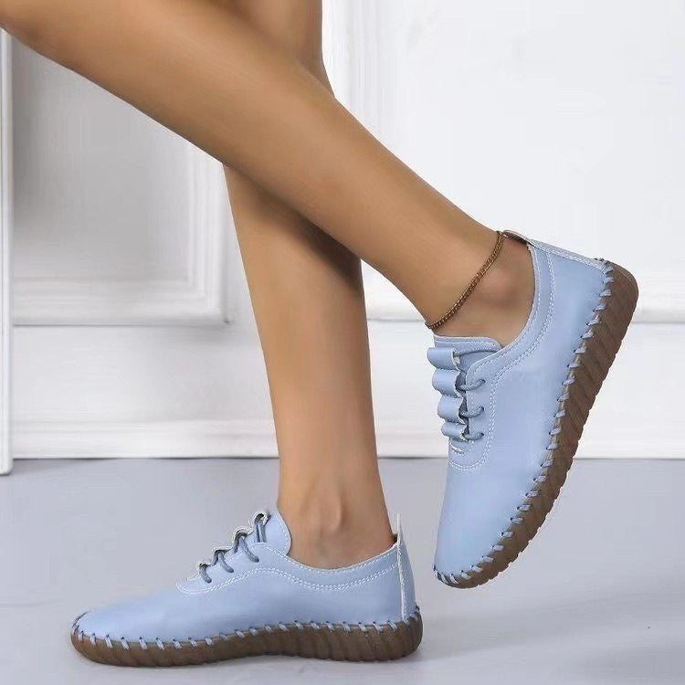 Beef Tendon Soft Bottom Mom Shoes Round Head Comfortable Slip-on Flat Shoes
