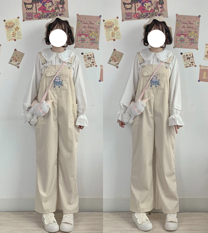 Autumn And Winter Japanese Girls Cute Corduroy Overalls