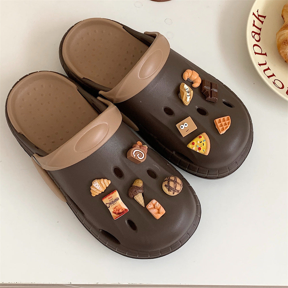 Women's Outer Fashion Premium Ice Cream Pizza Hole Shoes