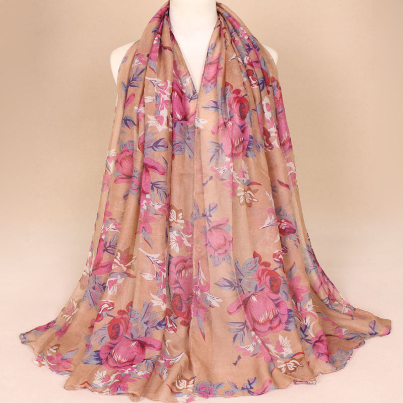 Cotton Yarn Bali Printed Scarf Thin Section Breathable And Multi-purpose