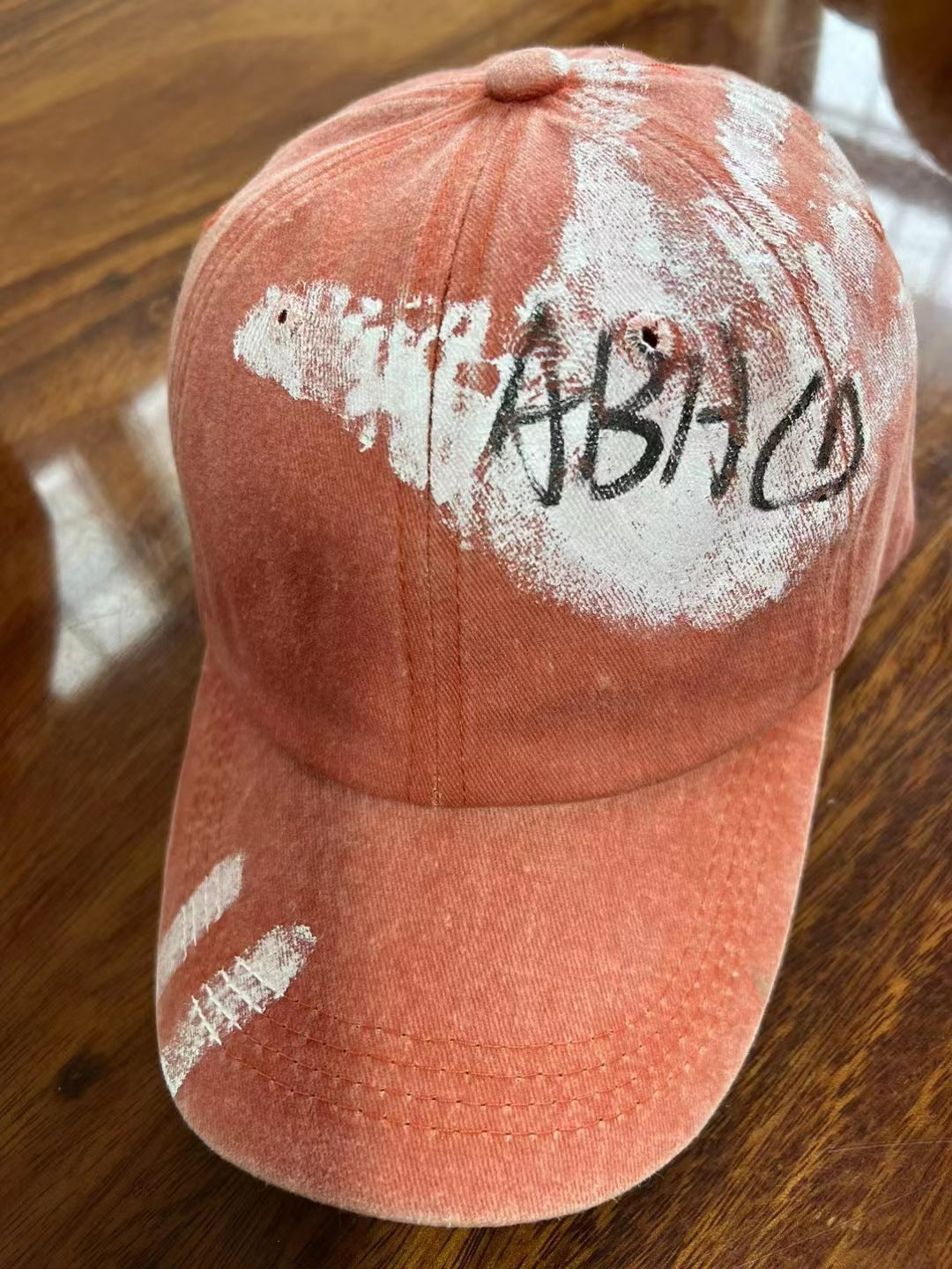 Korean Style Graffiti ABACD English Letters Retro Washed Baseball Cap Female Soft Top Trendy